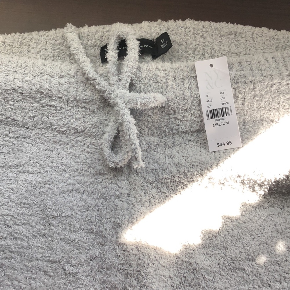 NWT choice of cozy fuzzy black or gray drawstring shorts - Picture 9 of 11